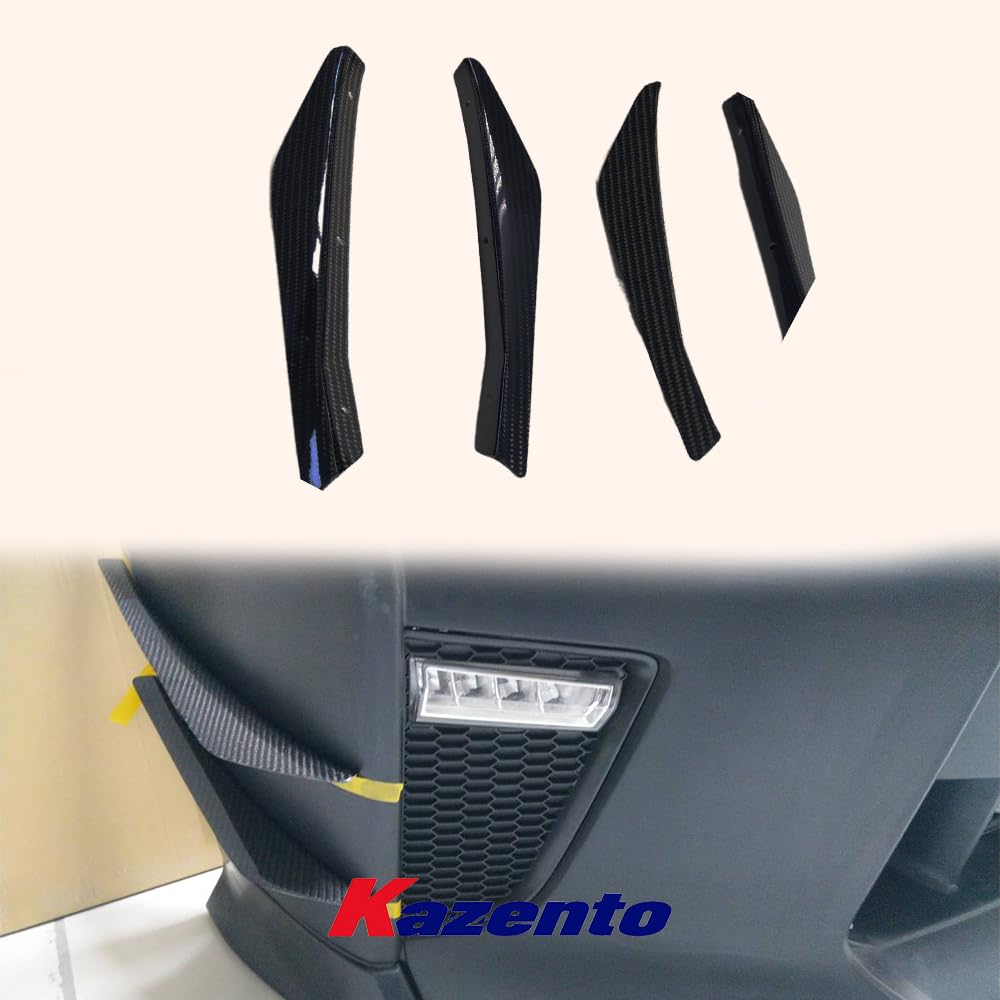 Kazento For Nissan 17+ R35 GTR VS17Ver Style Carbon Fiber Front Bumper Side Canards 4PCS - Kazento Carbon Parts