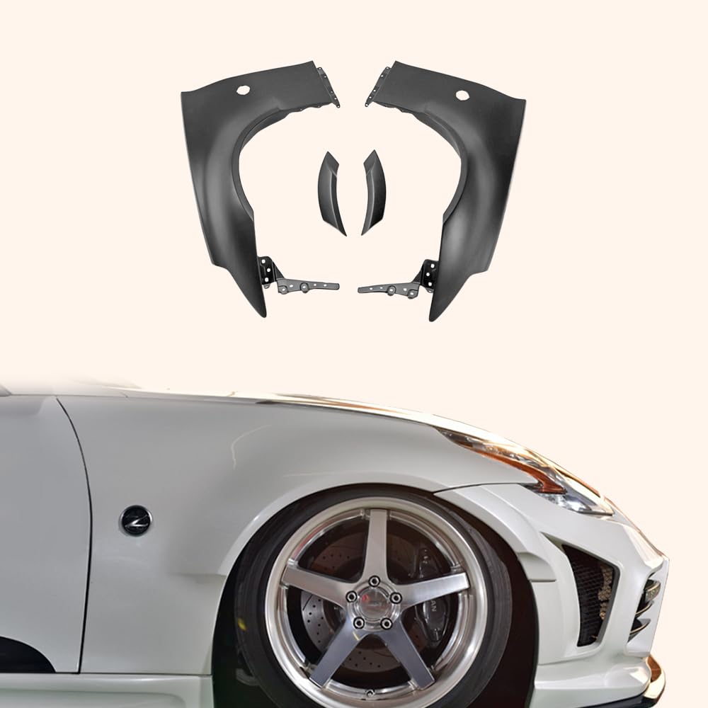 Kazento For Nissan Fairlady Z34 370Z Coupe 09-20 WB Style Front Fender +30mm Fiberglass - Kazento Carbon Parts
