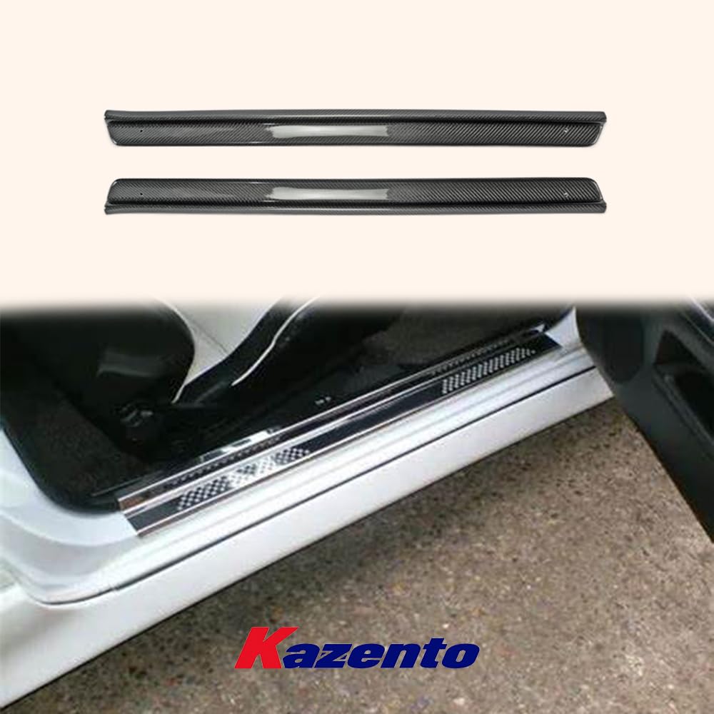 Kazento For Nissan Skyline R33 GTS GTR Carbon Fiber Door Sill Plate Panel Cover Pair - Kazento Carbon Parts