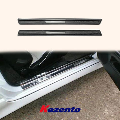 Kazento For Nissan Skyline R33 GTS GTR Carbon Fiber Door Sill Plate Panel Cover Pair - Kazento Carbon Parts