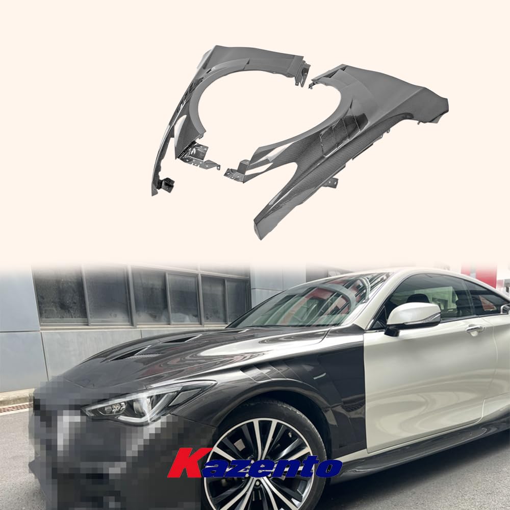 Kazento For Infiniti Q60 Cv37 17 Onwards Epa Type Front Vented Fender Carbon Fiber - Kazento Carbon Parts