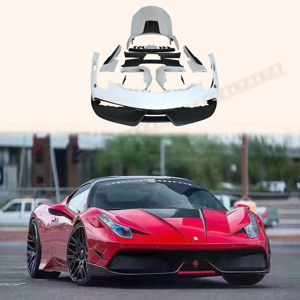 For Ferrari 458 MS Style Carbon + FRP Body Kits 19PCS FB/RB/FF/HD/SS/KITS - Kazento Carbon Parts