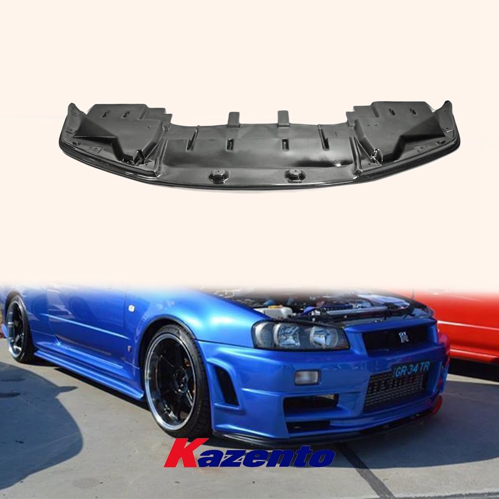 Kazento For Nissan Skyline R34 (GTR Only) OE Style Carbon Front Bumper Bottom Lip - Kazento Carbon Parts