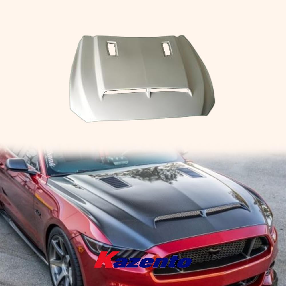 Kazento For Ford Mustang GT500 2015-2018 KZ Style FRP Unpaint Front Bumper Hood Bonnet - Kazento Carbon Parts