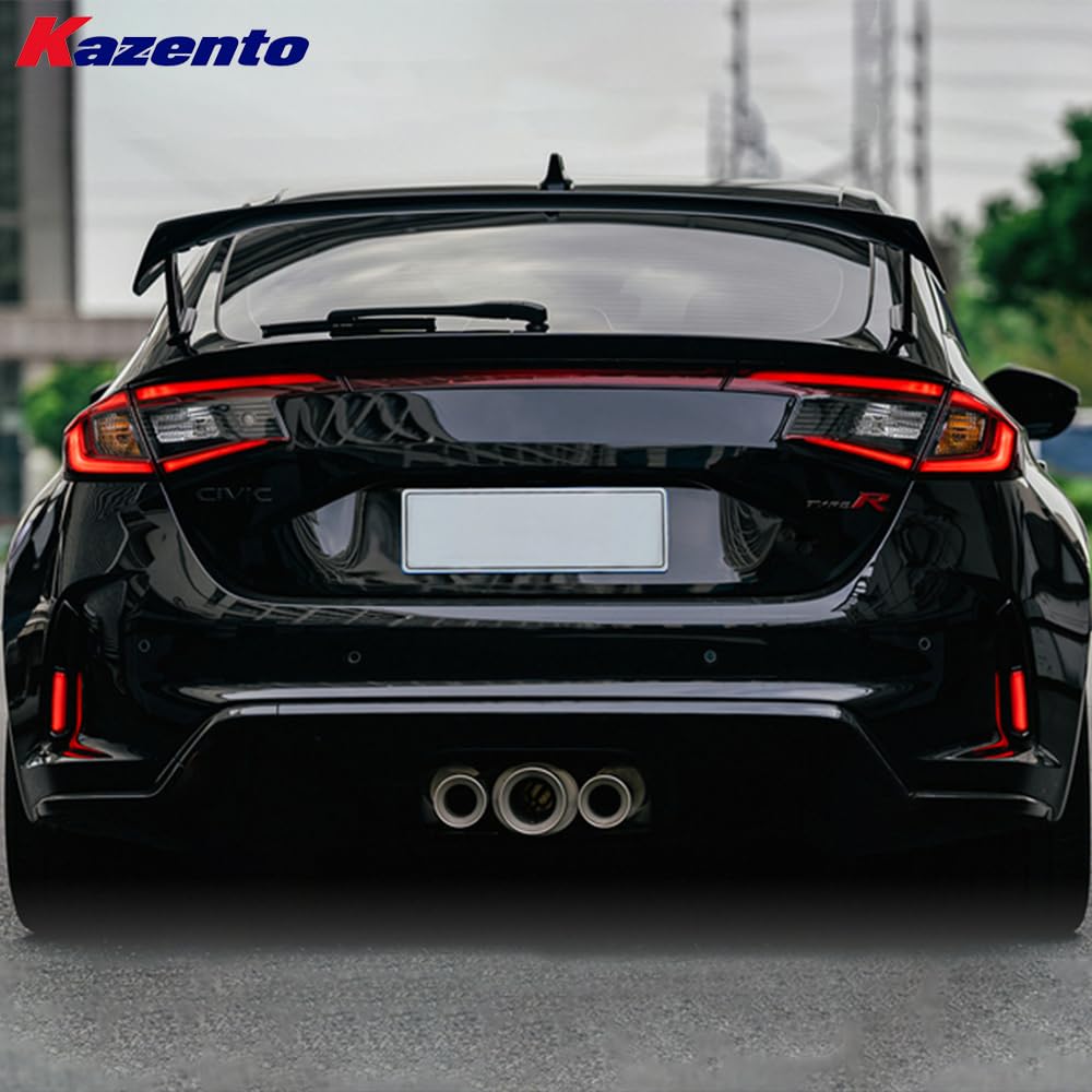 Kazento For Honda Civic Type R FL5 2023-24 ABS OE Style Rear Bumper LED with Line - Kazento Carbon Parts