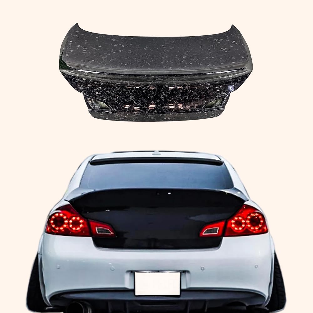 Kazento For Infiniti G37 Sedan 08-13 Forged Carbon HT Style Rear Trunk with Camera Hole - Kazento Carbon Parts