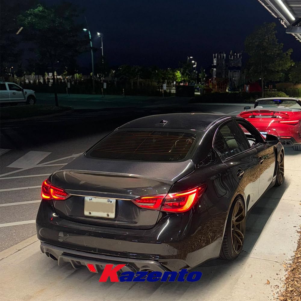 Kazento For Infiniti V37 Q50 2016-2020 Carbon Fiber Ducktail Style Rear Trunk Boot Lid - Kazento Carbon Parts