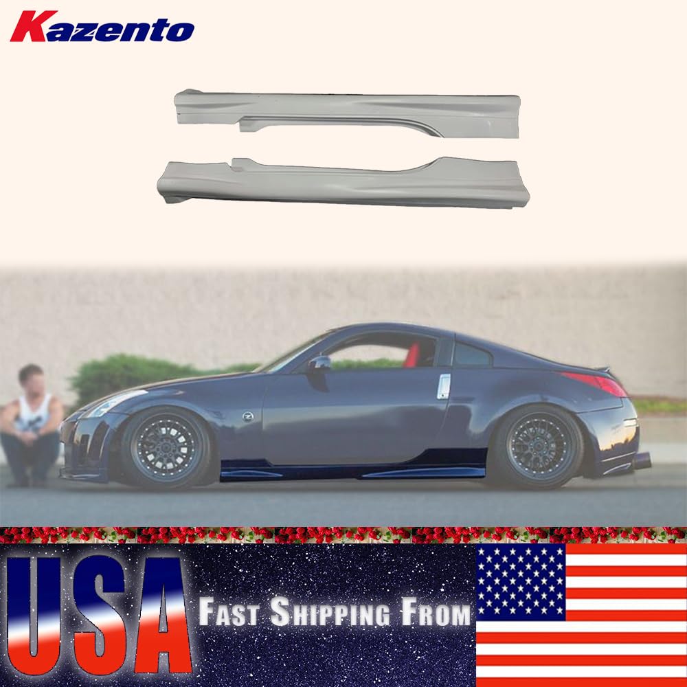 Kazento USA Shipping For Nissan 350Z NIS Version 1 Fiberglass Side Skirts Rocker Panels Side Parts - Kazento Carbon Parts