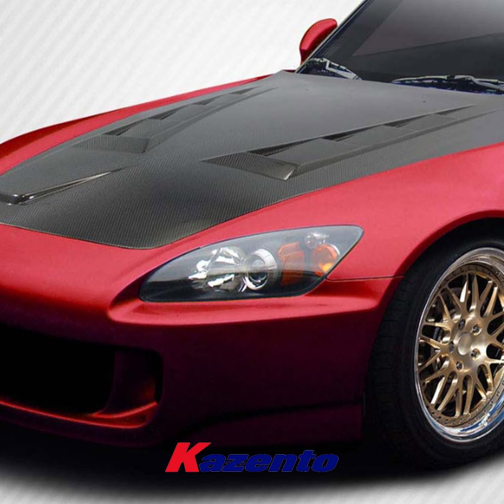 Kazento For Honda S2000 02-09 JS Style Carbon Fiber Front Bumper Hood Bonnet Body Kits - Kazento Carbon Parts