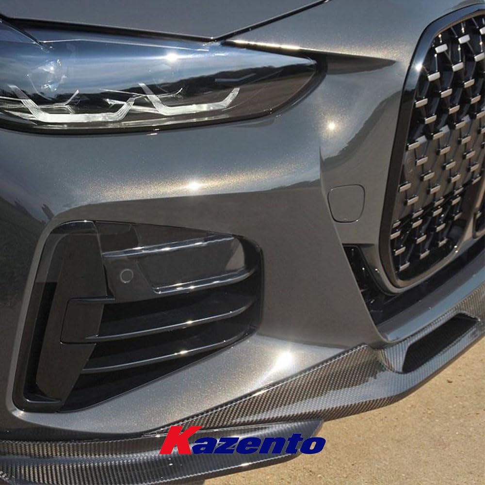 Kazento For BMW G22 Coupe 4 Ser 2021-2024 Dry Carbon Fiber Front Bumper Bottom Lip 3PCS - Kazento Carbon Parts
