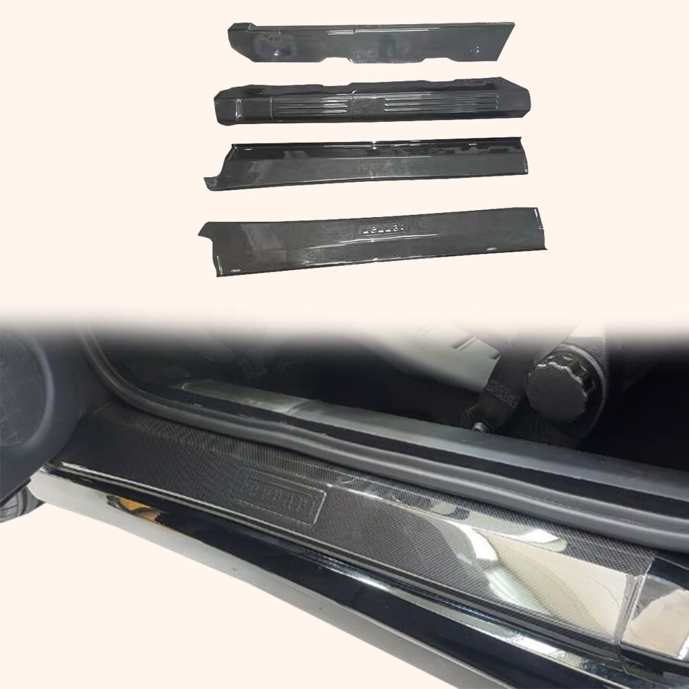 Kazento For Ferrari F430 430 05-09 1K Plain Carbon Side Bottom Door Sill Panel Plate 4pc - Kazento Carbon Parts