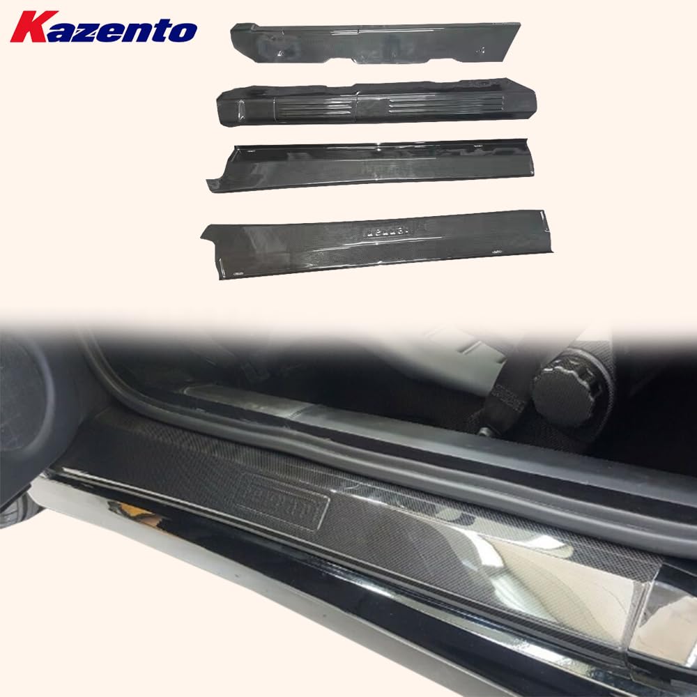 Kazento For Ferrari F430 430 05-09 1K Plain Carbon Side Bottom Door Sill Panel Plate 4pc - Kazento Carbon Parts