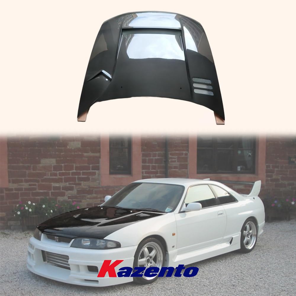 Kazento For Nissan Skyline R33 GTR Only TS Style Carbon Fiber Vented Front Hood Bonnet - Kazento Carbon Parts