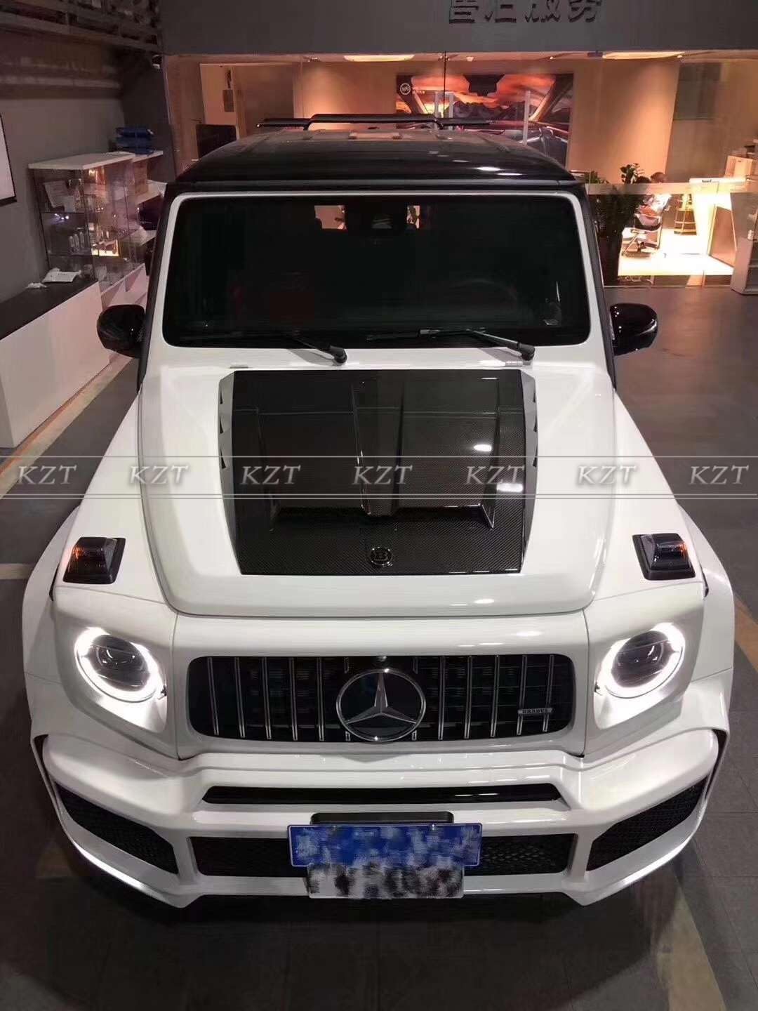 For Mercedes Benz W464 G500 G550 G63 19+ Bra Style Carbon Fiber Hood Bonnet Vents Cover Body Kits - Kazento Carbon Parts