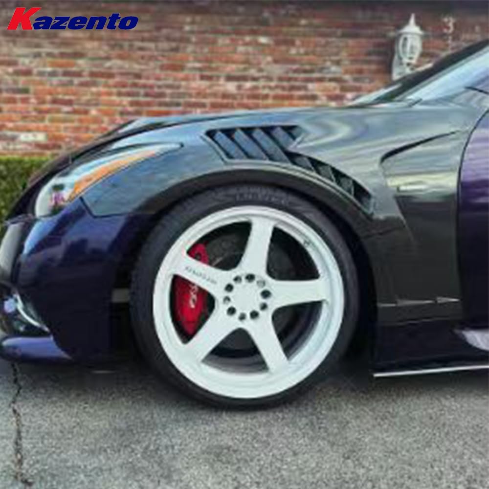 Kazento For Infiniti G37 2 Door Coupe 2008-13 Carbon V3 Style Front Bumper Vent Fender - Kazento Carbon Parts