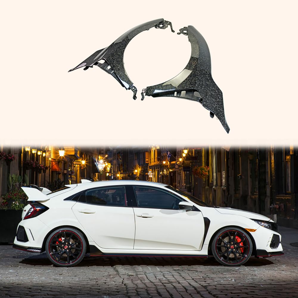 For Fk8 Fk7 Civic Type-R Oem For Honda Front Fender (Can Fit On Fk7 But Need To Fit With Fk8 Fb & Ss, Wider Then Fk7 45Mm) Carbon Fiber Forged Looks - Kazento Carbon Parts