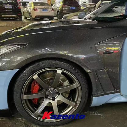 Kazento USA Shipping For Infiniti G37 2008-2013 Couple (2 Door Only) Honeycomb Carbon Vented Front Fender - Kazento Carbon Parts