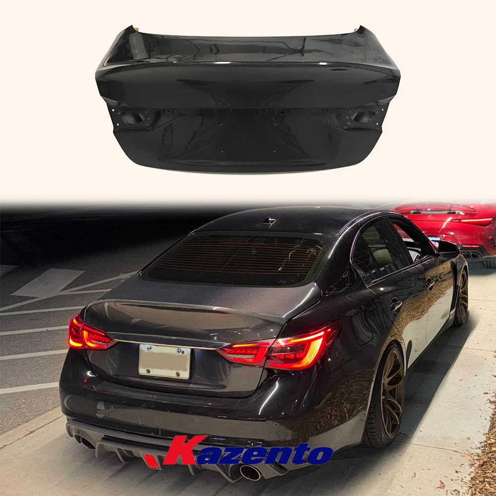 Kazento For Infiniti V37 Q50 2016-2020 Carbon Fiber Ducktail Style Rear Trunk Boot Lid - Kazento Carbon Parts