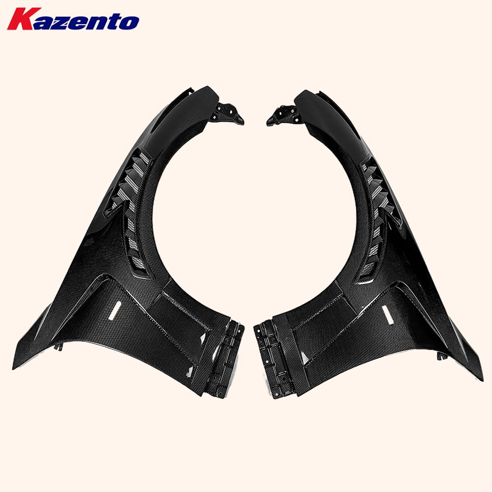 Kazento For Infiniti G37 2 Door Coupe 2008-13 Carbon V3 Style Front Bumper Vent Fender - Kazento Carbon Parts