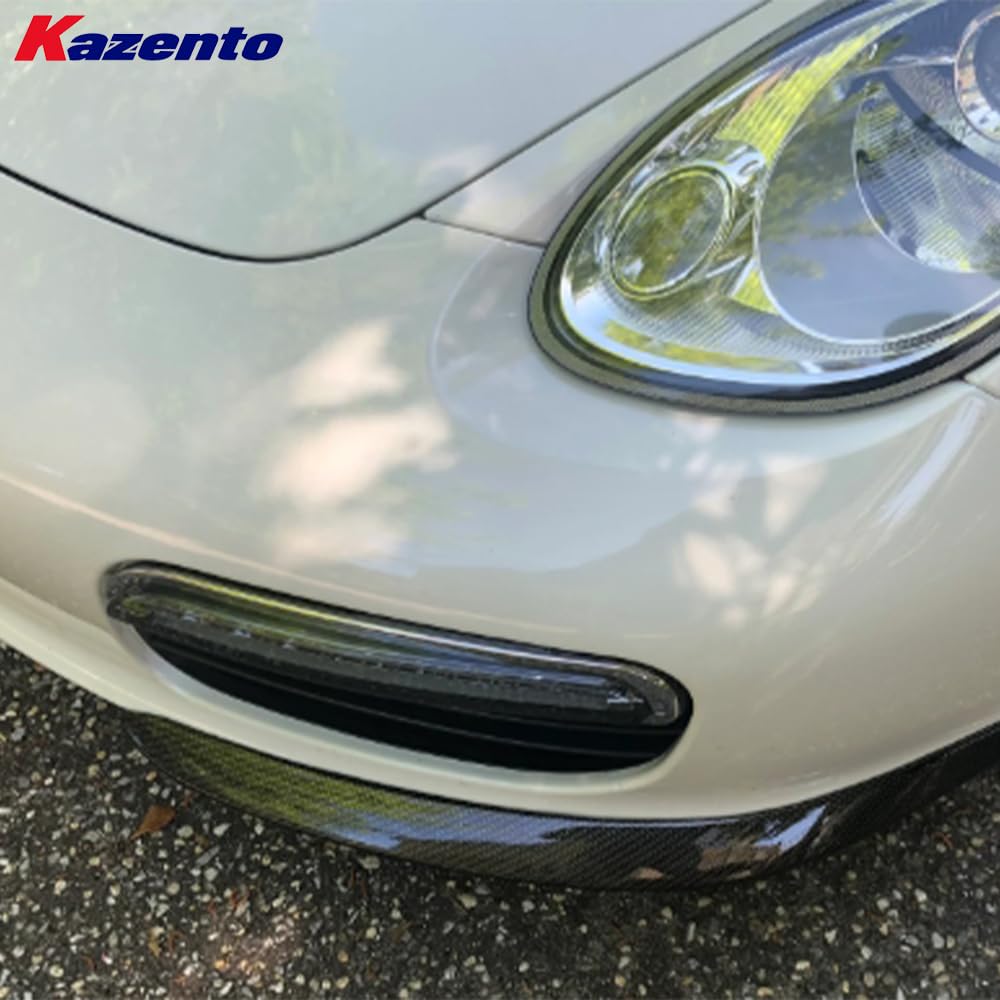 Kazento For Porsche Cayman (987.1 Only) 05-08 OE Carbon Fiber Front Bumper Lip 2pcs - Kazento Carbon Parts