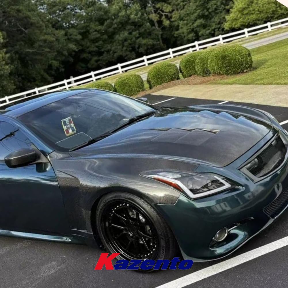 Kazento USA Shipping For Infiniti G37 2008-2013 Couple (2 Door Only) Forged Carbon Fiber Vented Front Fender - Kazento Carbon Parts