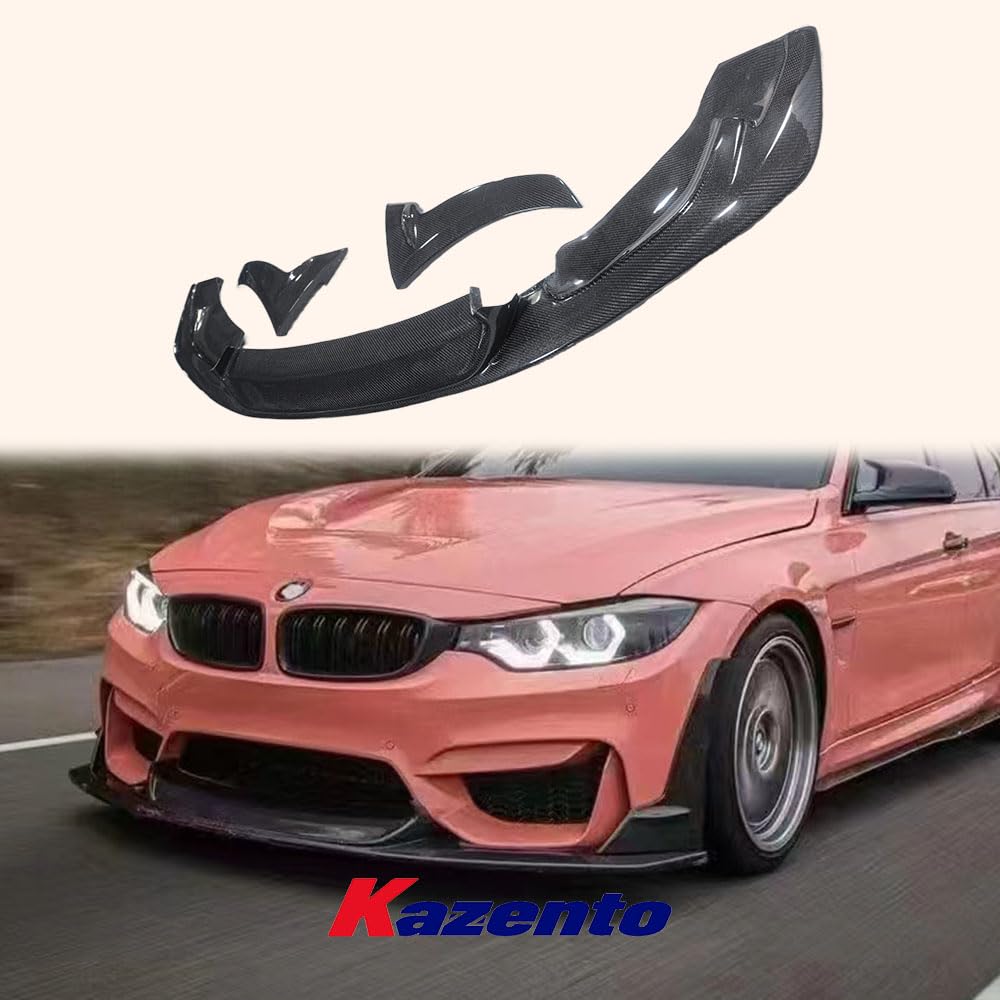 Kazento For BMW F80 F82 Real M4 SUP Style Carbon Fiber Front Bumper Bottom Lip 3PCS - Kazento Carbon Parts