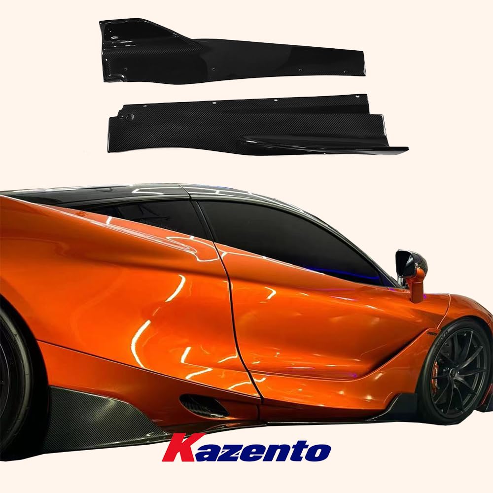 Kazento For Maclaren 720 720S KZ Style Dry Carbon Fiber Side Skirts Add On Splitter - Kazento Carbon Parts