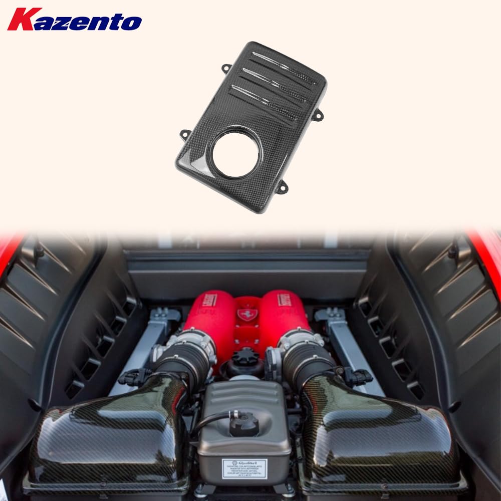 Kazento For Ferrari F430 430 2005-09 Engine Coolant Tank Box Cover Replacement 1K Carbon - Kazento Carbon Parts