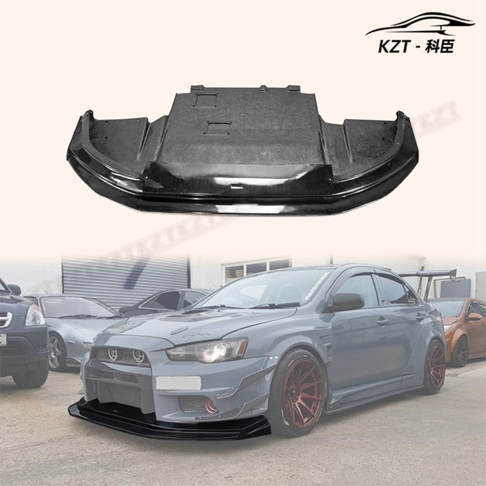 For Mitsibishi Evo 10 Vrs Style Wide Ver Front Bumper Lip With Diffuser Chin Splitter Spoiler Fiber Glass Body Kits - Kazento Carbon Parts