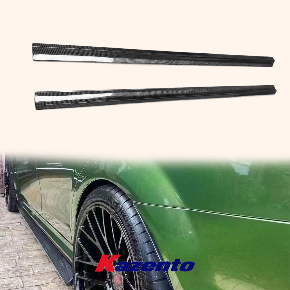 Kazento For Mercedes Benz W204 C63 2008-2014 Carbon Side Skirts Add On Extension Pair - Kazento Carbon Parts