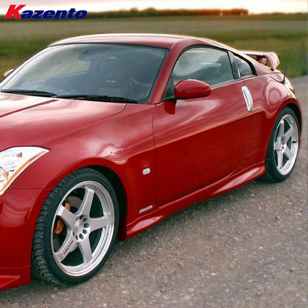 Kazento USA Shipping For Nissan 350Z NIS Version 1 Fiberglass Side Skirts Rocker Panels Side Parts - Kazento Carbon Parts