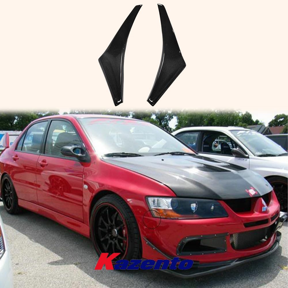 Kazento For Mitsubishi Evolution EVO 8 03-05 Carbon Fiber VS Style Front Bumper Canards - Kazento Carbon Parts
