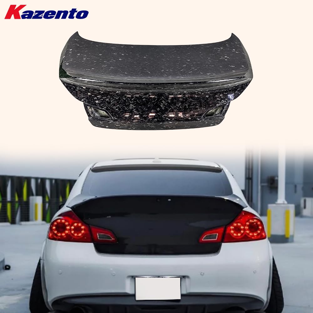 Kazento For Infiniti G37 Sedan 08-13 Forged Carbon HT Style Rear Trunk with Camera Hole - Kazento Carbon Parts