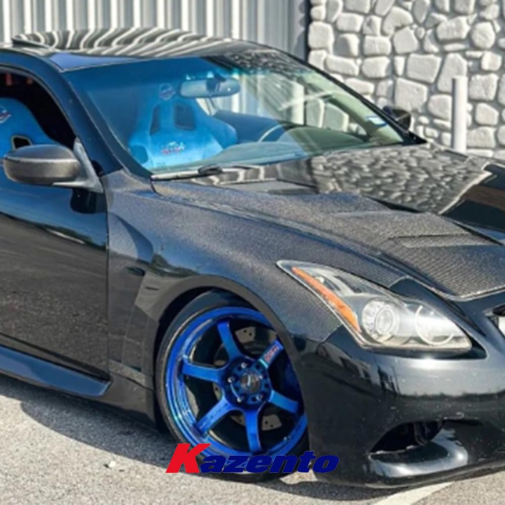 Kazento USA Shipping For Infiniti G37 2008-2013 Couple (2 Door Only) Honeycomb Carbon Vented Front Fender - Kazento Carbon Parts