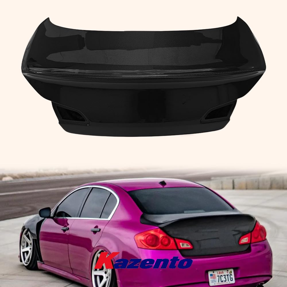 Kazento For Infiniti G37 4 Door Sedan Carbon Fiber Dcuktail Style Rear Trunk Boot Lid - Kazento Carbon Parts