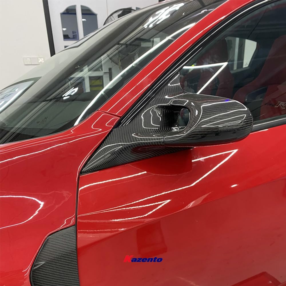 Kazento For Civic Fk7 Fk8 Type R For Honda Aero Mirror (Left Hand Drive Vehicle) Rearview Mirror Guard Covers Carbon Fiber Forged Looks - Kazento Carbon Parts