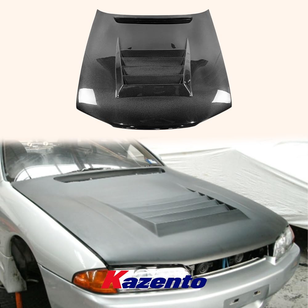 Kazento For Nissan Skyline R32 GTR DM Style Carbon Fiber Front Bumper Hood Bonnet - Kazento Carbon Parts