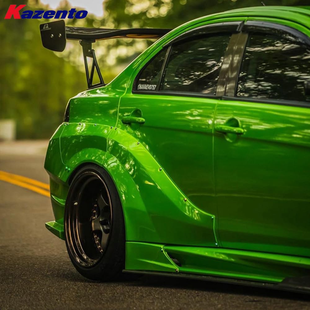 Kazento For Mitsubishi EVO 10 X CZ4A 07-16 VR Wide Rear Bumper Fender Kit 8pc Fiberglass - Kazento Carbon Parts