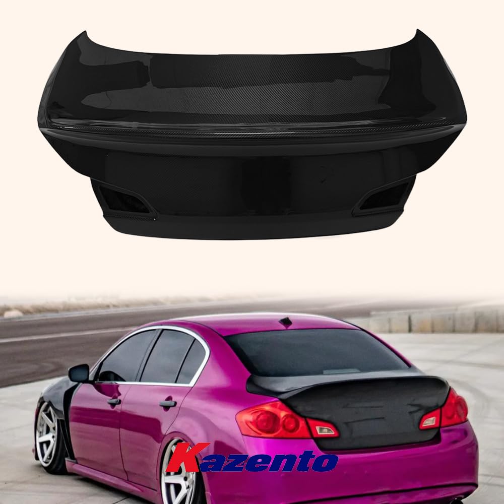 Kazento For Infiniti G37 4 Door Sedan Carbon Fiber Dcuktail Style Rear Trunk Boot Lid - Kazento Carbon Parts