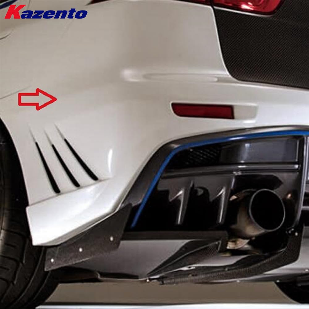 Kazento For Mitsubishi EVO 10 X CZ4A 07-16 VRS Style Ultimate Rear Bumper Fiberglass - Kazento Carbon Parts