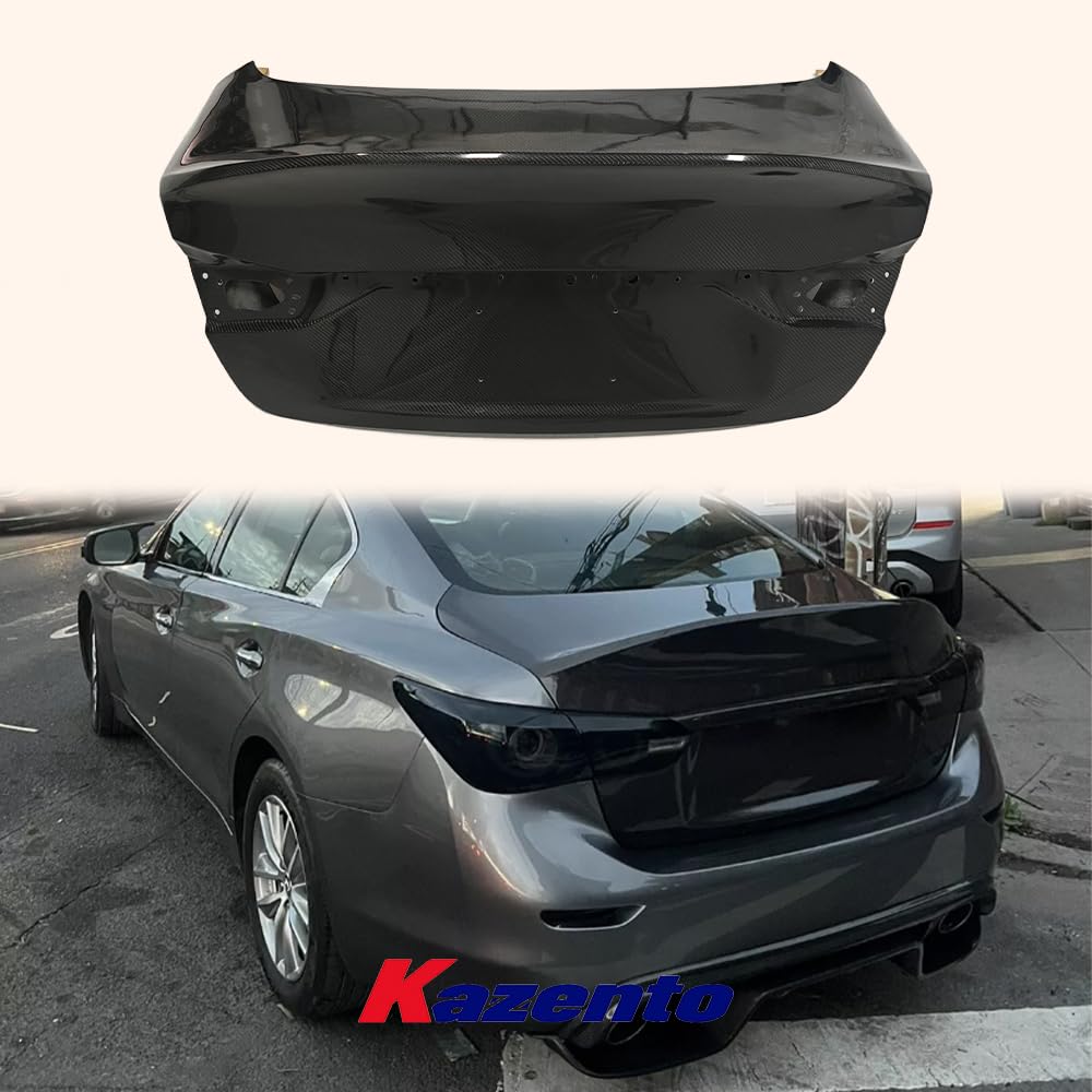 Kazento For Infiniti V37 Q50 2013-2016 Carbon Fiber Ducktail Style Rear Trunk Boot Lid - Kazento Carbon Parts