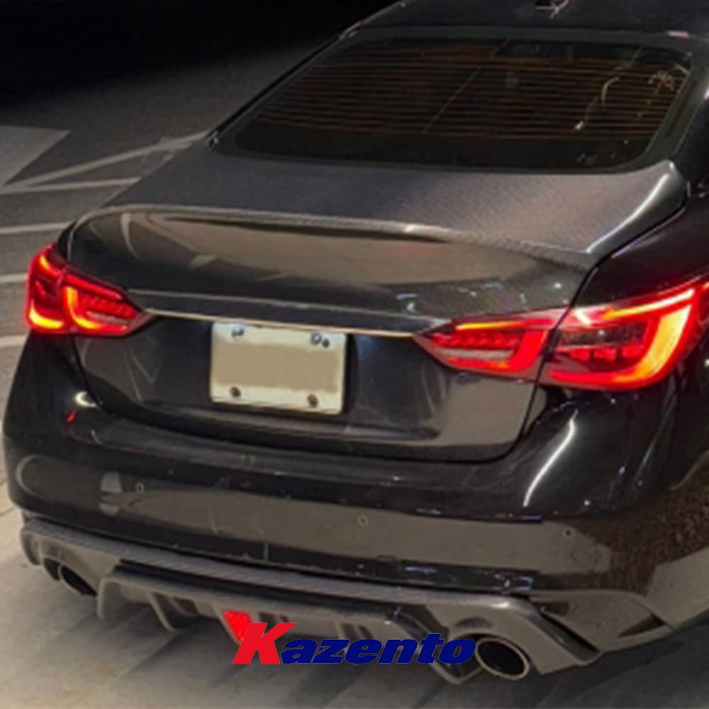 Kazento For Infiniti V37 Q50 2013-2016 Carbon Fiber Ducktail Style Rear Trunk Boot Lid - Kazento Carbon Parts