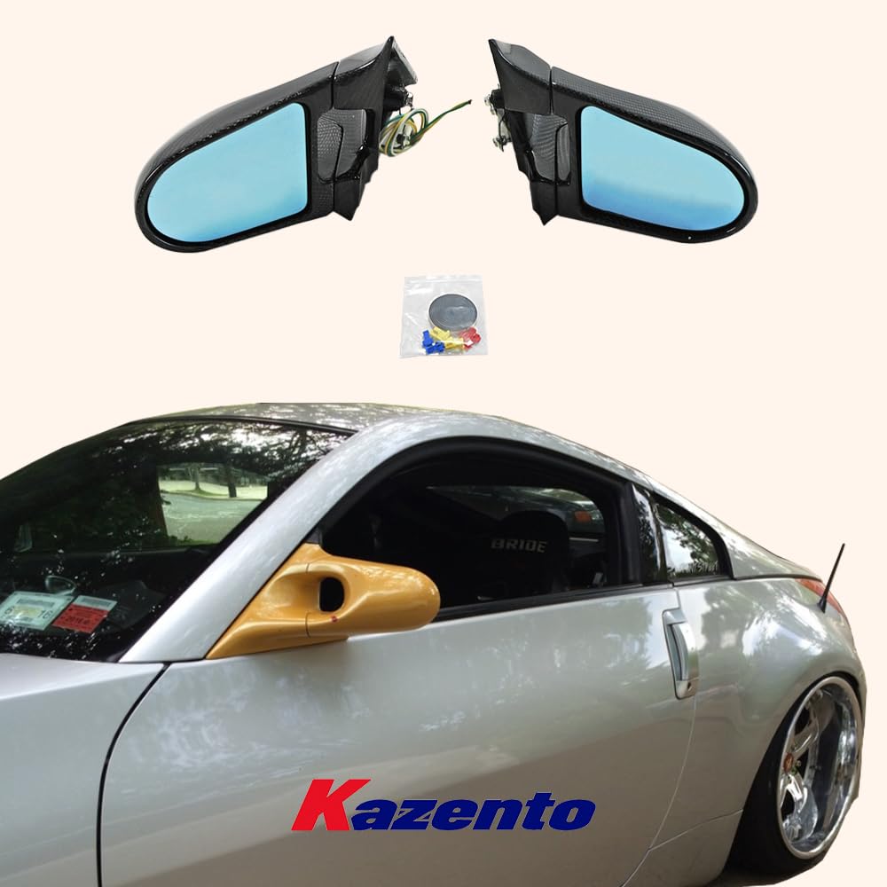 Kazento For Fairlady Z Z33 350Z For Nissan Aero Side-view Mirror (Left Hand Drive Vehicle) Rearview Mirror Guard Covers Carbon Fiber - Kazento Carbon Parts
