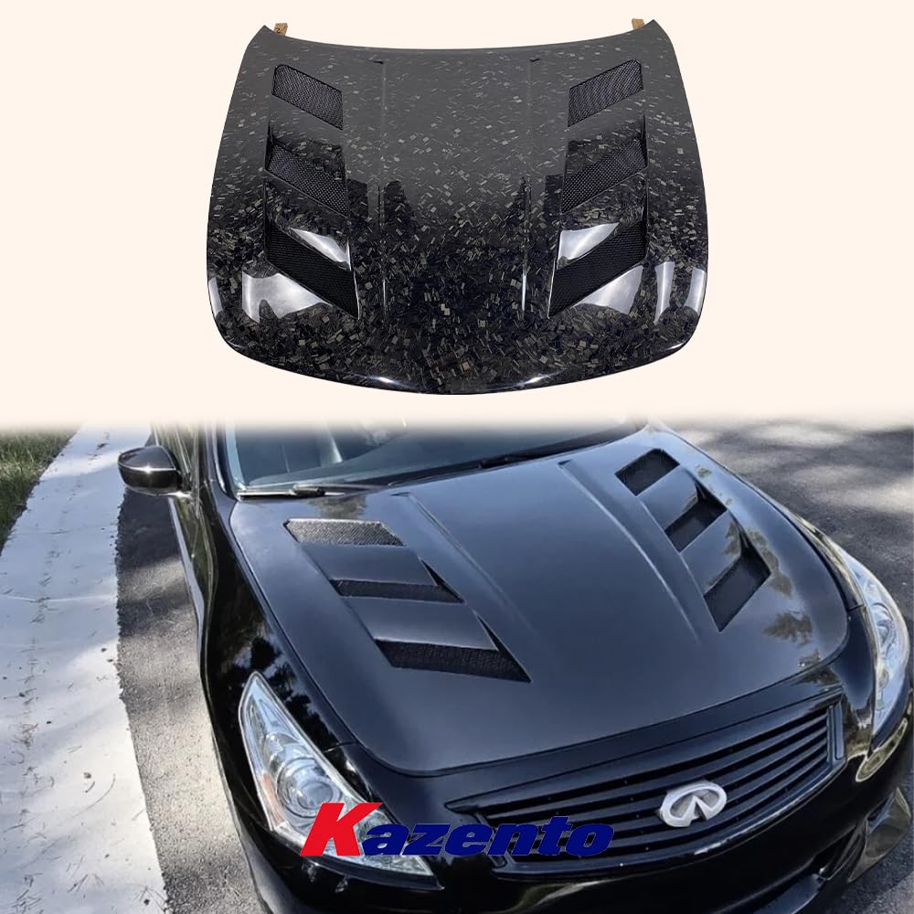Kazento For Infiniti G37 4 Door (Sedan Only) KZ Style Forged Carbon Fiber Front Hood Bonnet - Kazento Carbon Parts