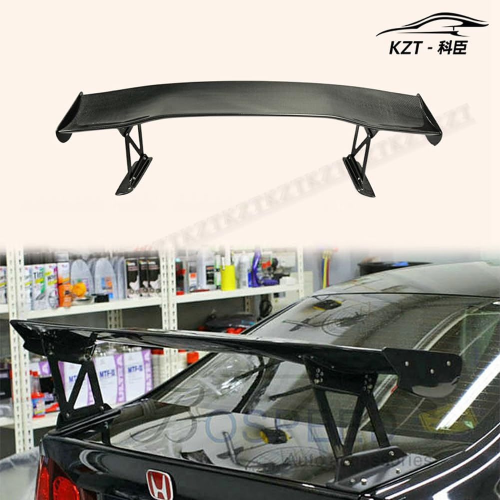 For Honda Civic FD2 Js Racing Rear GT Spoiler (1500mm long) Partial Carbon Fiber(base with FRP) Car Body Parts Kits - Kazento Carbon Parts