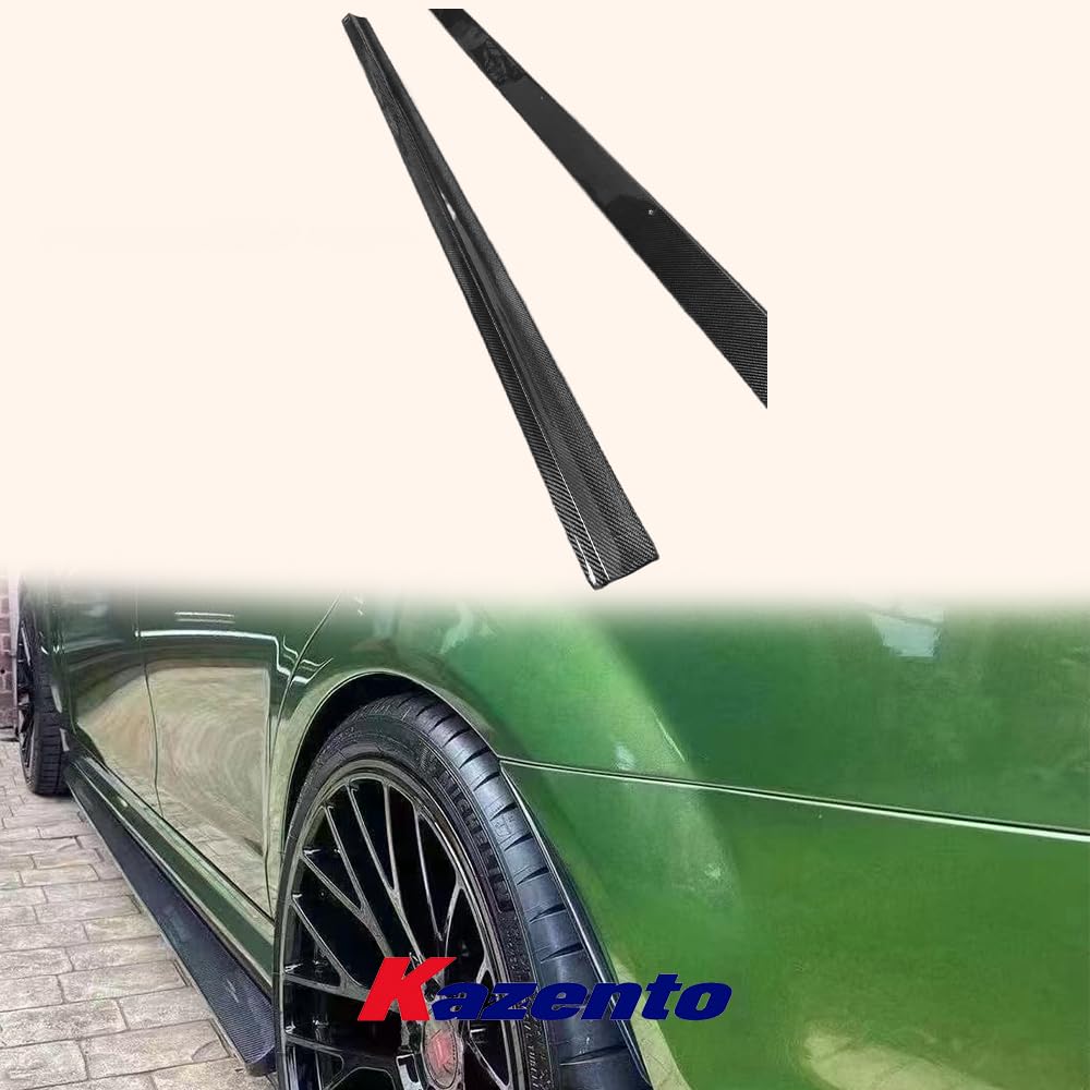 Kazento For Mercedes Benz W204 C63 2008-2014 Carbon Side Skirts Add On Extension Pair - Kazento Carbon Parts