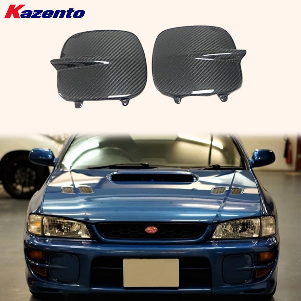 Kazento For Subaru Impreza GC8 GF Sedan WRX STI 1998-00 Carbon Fog Light Cover Panel - Kazento Carbon Parts