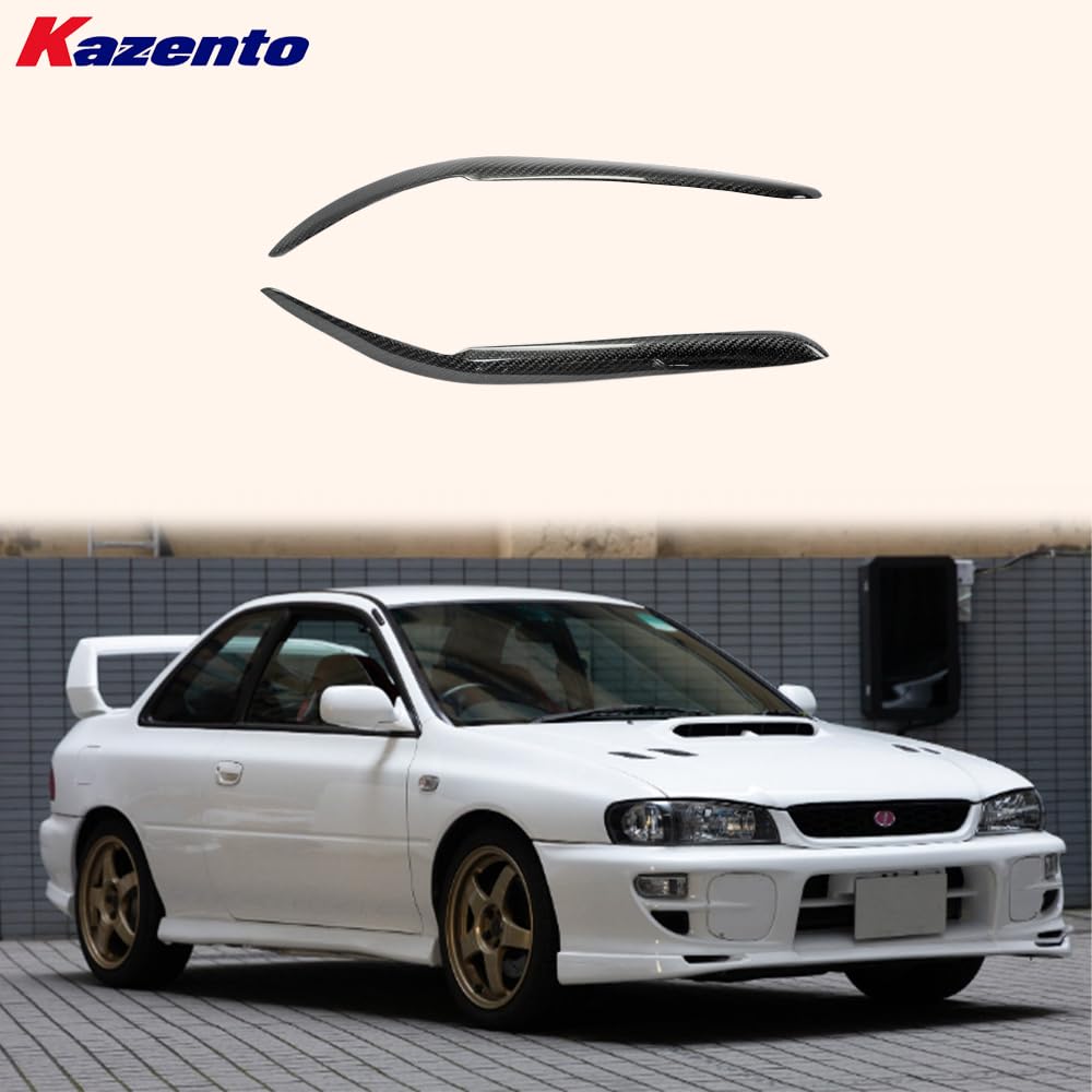 Kazento For Subaru Impreza GC GF Sedan WRX STI 1998-00 Carbon Headlight Eyelid Eyebrow - Kazento Carbon Parts