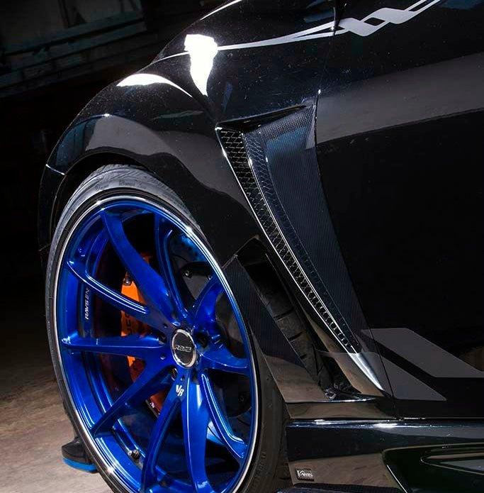 For 09 Onwards For Nissan 370Z Z34 Vrs Style Front Fender With Front Bumper Extension Carbon Fiber - Kazento Carbon Parts