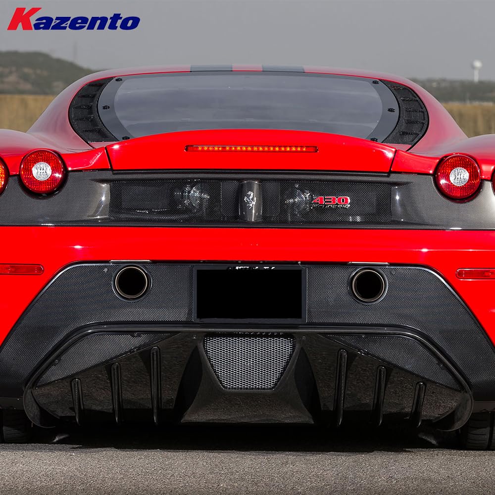 Kazento For Ferrari F430 430 05-09 1K Carbon Fiber Rear Bumper Garnish Replacement - Kazento Carbon Parts